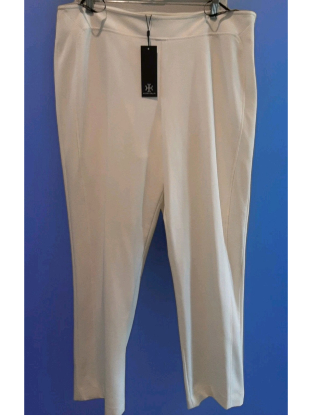 NWT HILTON HOLLIS-Miracle Stretch Pants-CREME-Side Panel-Perfect-Sz 14 Tag-$495